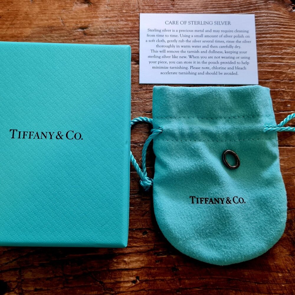 Tiffany & Co. Sterling Silver Clasping Link Oval Jump Spring Ring Charm